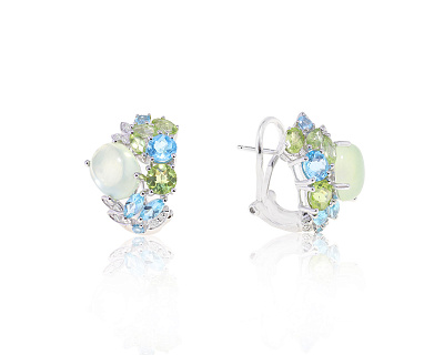 Эстетичные золотые серьги с кошачьим глазом 4.60ct 040323/3