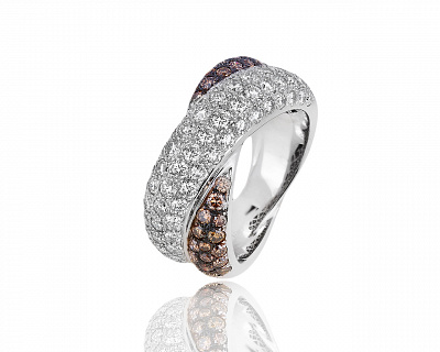 Оригинальное золотое кольцо с бриллиантами 2.63ct Adler 110719/1