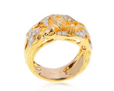 Оригинальное золотое кольцо Magerit New Fire Diosa Espera 031121/3