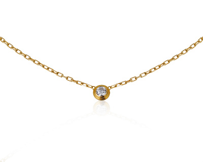 Оригинальное золотое колье с бриллиантом 0.09ct Cartier Legers 110621/5