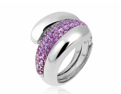 Оригинальное золотое кольцо с розовыми сапфирами 2.65ct Adler 240721/13