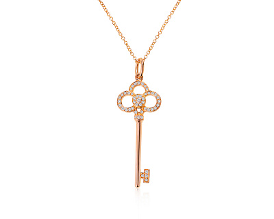 Оригинальный золотой кулон Tiffany&Co Key 081221/1