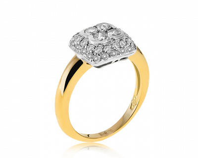Итальянское золотое кольцо с бриллиантами 0.88ct 080221/7