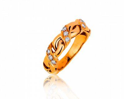 Оригинальное золотое кольцо с бриллиантами 0.30ct Chaumet 250919/6