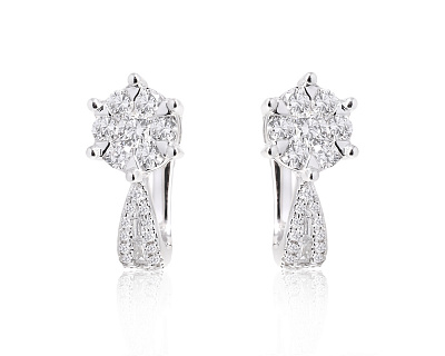 Золотые серьги с бриллиантами 0.89ct 190125/2