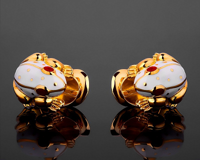 Оригинальные золотые серьги David Webb Frog 201117/3