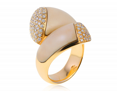 Оригинальное золотое кольцо с бриллиантами 0.90ct Giorgio Visconti 090621/13