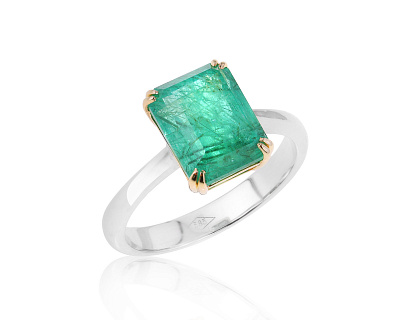 Золотое кольцо с изумрудом 3.22ct 120824/КМ2