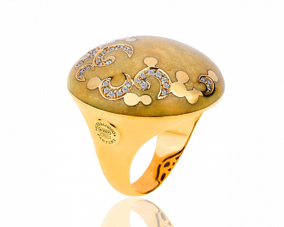 Оригинальное золотое кольцо с бриллиантами 0.41ct Alessandro Fanfani 030319/3