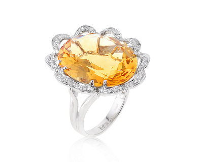 Оригинальное золотое кольцо с цитрином 16.50ct Piero Maccarini 111222/4