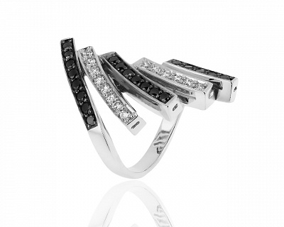 Нарядное золотое кольцо с бриллиантами 0.87ct 110419/8