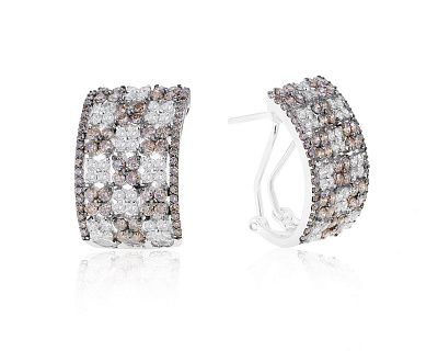 Превосходные золотые серьги с бриллиантами 2.90ct 121121/3