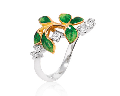 Оригинальное золотое кольцо с бриллиантами 0.15ct Мастерская Агафоновых 130525/1