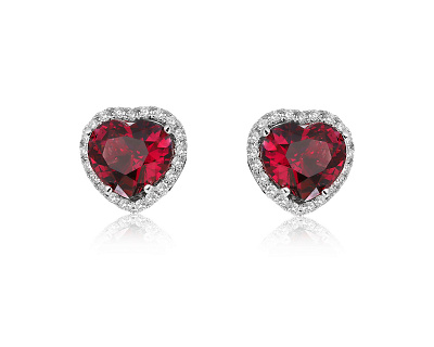 Золотые серьги с родолитами 5.33ct Evgeny Matveev 140425/Б109