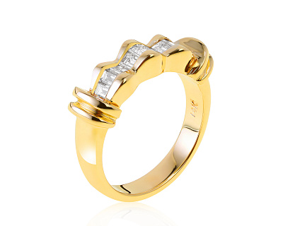 Волшебное золотое кольцо с бриллиантами 0.65ct 301021/6