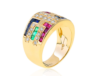 Прекрасное золотое кольцо с бриллиантами 0.55ct 071121/2