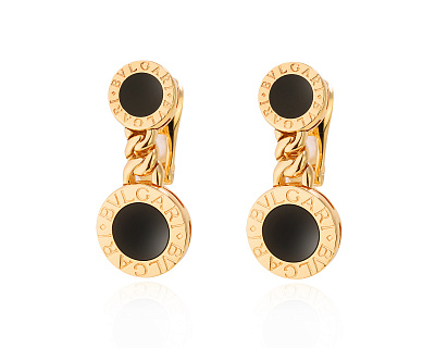 Оригинальные золотые серьги с ониксом 1.70ct Bvlgari Bvlgari 141224/3