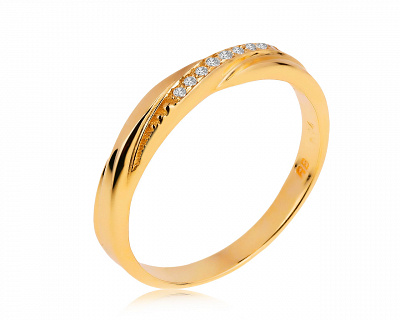 Оригинальное золотое кольцо с бриллиантами 0.05ct Roberto Bravo 250819/2