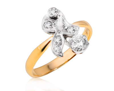 Золотое кольцо с бриллиантами 0.39ct 081124/2