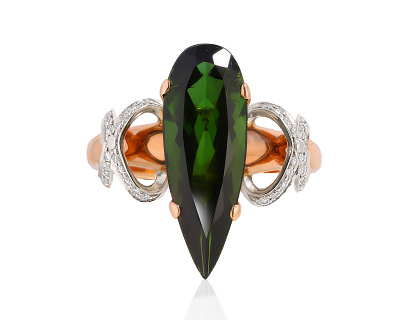 Оригинальное золотое кольцо с турмалином 4.42ct Maxim Demidov 280425/КМ179
