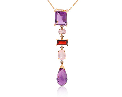 Золотой кулон с цветными камнями 13.52ct 130225/7