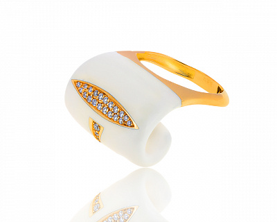 Оригинальное золотое кольцо с бриллиантами 0.30ct Alessandro Fanfani 200419/5