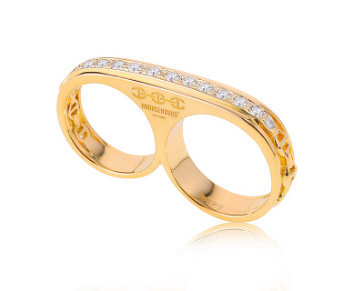 Оригинальное золотое кольцо Hoorsenbuhs Double Barrel Knuckle 141023/5