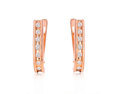 Золотые серьги с бриллиантами 0.28ct 040225/13