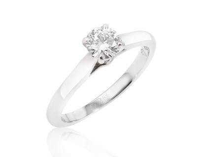 Оригинальное платиновое кольцо с бриллиантом 0.37ct Cartier 070325/2