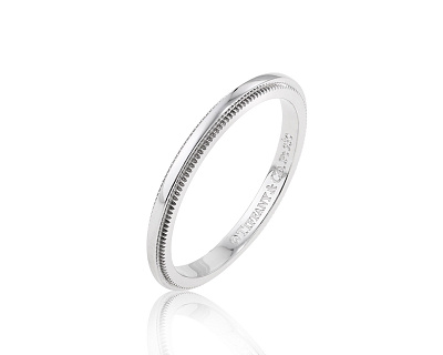 Оригинальное платиновое кольцо Tiffany&Co Milgrain 020824/2