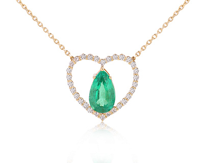 Золотое колье с изумрудом Замбия 1.98ct Evgeny Matveev 090725/Б186