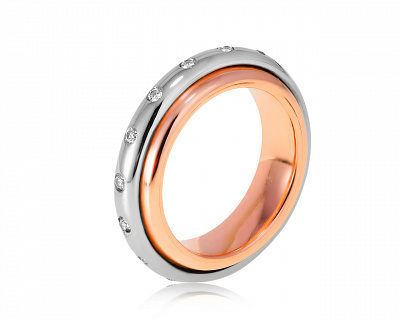 Модное золотое кольцо с бриллиантами 0.25ct 031220/8