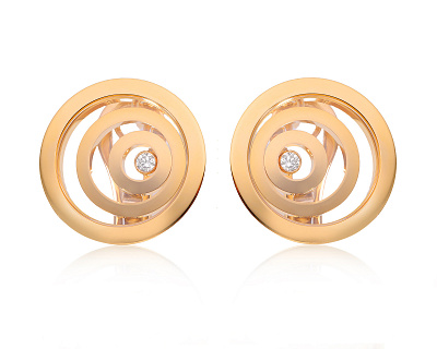 Оригинальные золотые серьги Chopard Happy Spirit 220225/8
