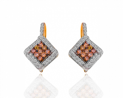 Итальянские золотые серьги с бриллиантами 1.62ct 290319/5