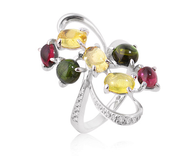Оригинальное золотое кольцо с турмалинами 3.88ct Maxim Demidov 280425/КМ175