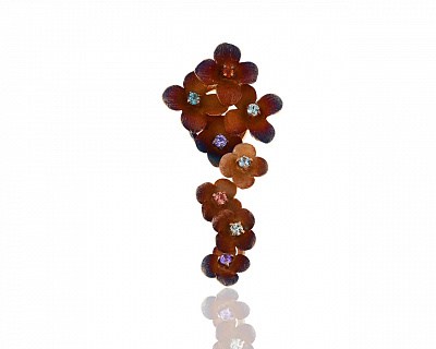 Оригинальная золотая подвеска с цветными камнями Roberto Bravo 030619/9