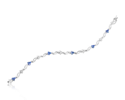 Золотой браслет с сапфирами 1.00ct и бриллиантами 0.72ct 171124/1
