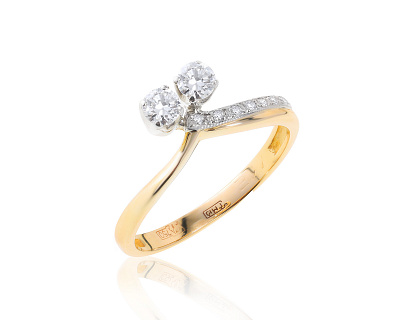 Модное золотое кольцо с бриллиантами 0.34ct 250123/4