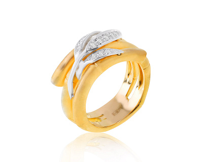 Модное золотое кольцо с бриллиантами 0.21ct 231222/2
