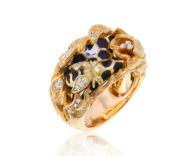 Оригинальное золотое кольцо с эмалью Magerit 260121/3