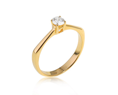 Золотое кольцо с бриллиантом 0.26ct 080524/4