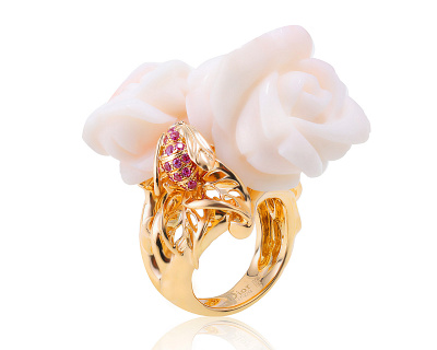 Оригинальное золотое кольцо Dior Rose Pre Catelan 310124/8