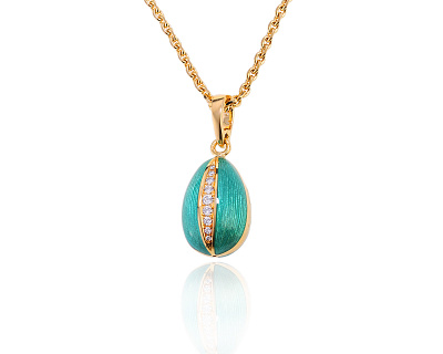 Оригинальный золотой кулон с бриллиантами 0.24ct Faberge Egg 291023/4