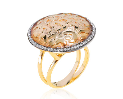 Винтажное золотое кольцо с бриллиантами 0.50ct СССР 261121/2