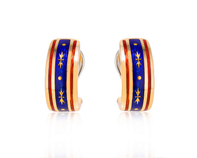 Оригинальные золотые серьги с эмалью Faberge 261224/5
