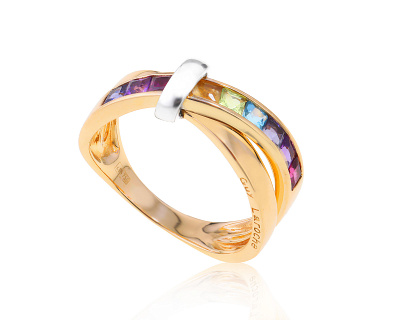 Оригинальное золотое кольцо Guy Laroche Multi Gemstone Rainbow 250324/5