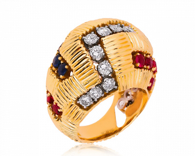 Стильное золотое кольцо с бриллиантами 1.05ct 300720/8