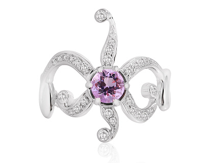 Золотое кольцо с аметистом 0.63ct и бриллиантами 0.32ct 270225/3