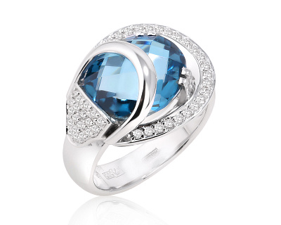 Золотое кольцо с топазом 4.50ct и бриллиантами 0.20ct 160525/3