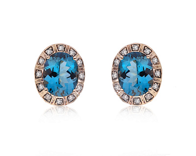 Оригинальные золотые серьги с топазами 5.90ct H.Stern Arena 220525/5